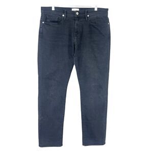 FRAME Men's L'homme Slim Straight Denim Jeans In Fade to Gray Black Wash Sz 34